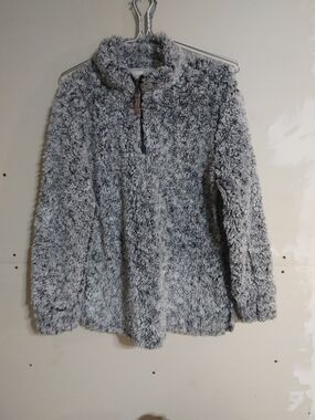 Weatherproof Gray Plush Teddy Quarter-Zip Jacket